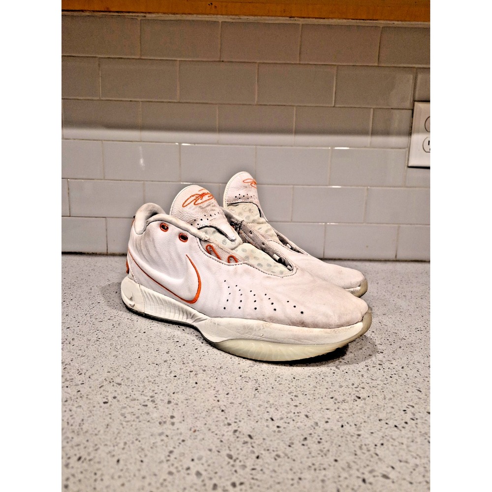 Nike LeBron 21 Akoya Light Bone/Campfire Orange FV2345-001 Men's Sizes 10.5